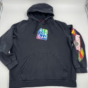 Jordan Air Jordan Black Hoodie Sweatshirt‎ XL Graphic Patches Graphic Print